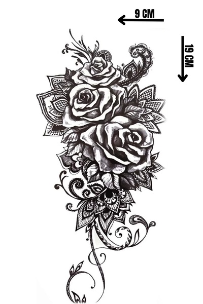 Barly Geçici Çiçek Figürlü Dövme Tattoo