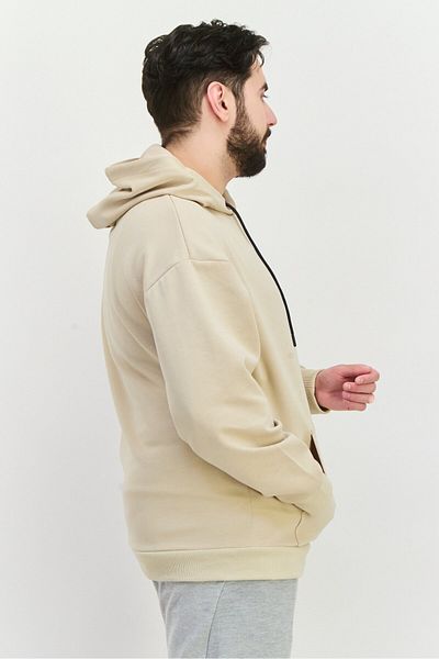 RBX Men Sportswear Fit Long Sleeve Outdoor Hoodie, Beige