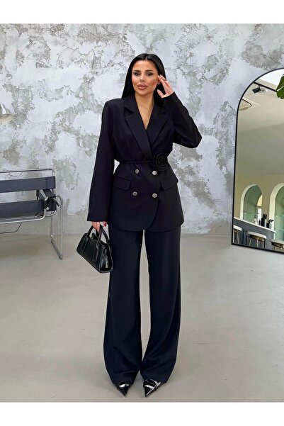 Ekim Store Σετ μπλέιζερ με ροζ ζώνη