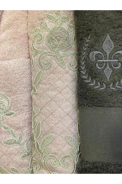 ÇIRPAN EV ELSA BAMBOO LACE ΚΕΝΤΗΜΕΝΟ ΟΙΚΟΓΕΝΕΙΚΟ ΣΕΤ ΜΠΑΝΙΟΥ ΠΟΥΔΡΑ/ΓΚΡΙ
