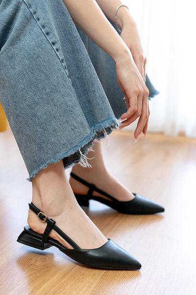 DİVOLYA Felina Black (3 cm Heeled) Pointed Toe Heeled Shoes