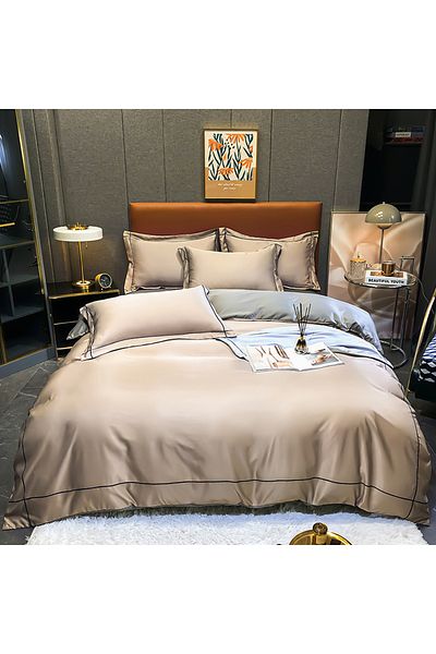 sharpdo 4-Piece Silk Bedding Set, Warm in Winter and Cool in Summer Skin-Friendly Breathable Duvet Cover