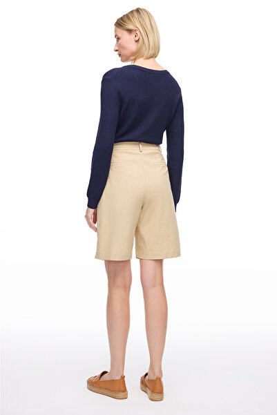 Perspective Devetüyü Ginas Regular Fit Yüksek Bel Kısa Boy Şort