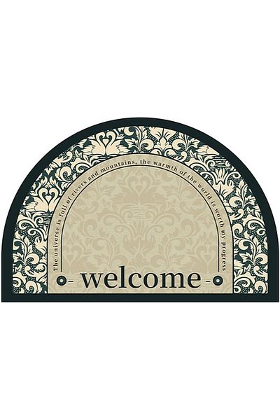COOYA "Welcome Out" Funny Door Pedal Heavy Duty Non-slip Washable Large Black for Hallway, 60 × 90 cm