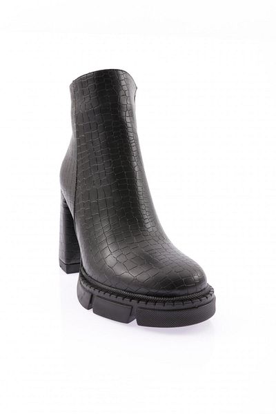 DGN Μαύρες γυναικείες μπότες με τακούνι Crocodile Lita - 8143242