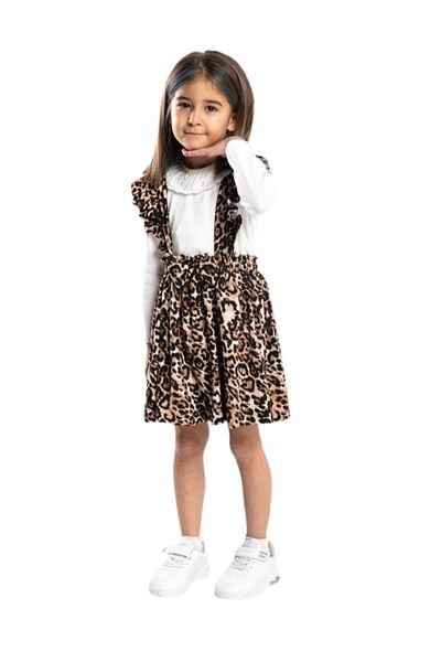 diamondstar Tricotaj cu guler din dantela si fusta leopard Set 2 piese 2/5 ani