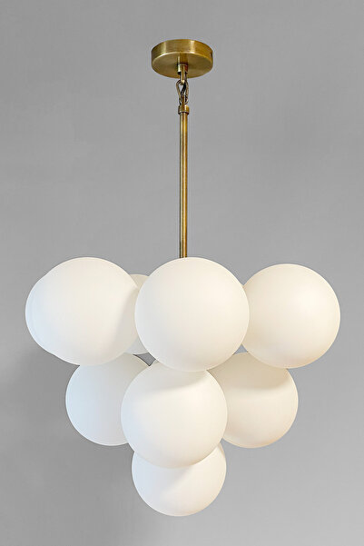 Fivorno Aydınlatma Üzüm Model Eskitme Renk Kaplamalı 11 Opal Camlı Dekoratif ...