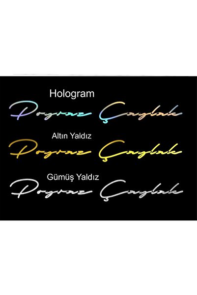 POYRAZREKLAM Ad Soyad İmza Model Araç Sticker-İsim Soyisim Araba Yazısı-Ön Ca...