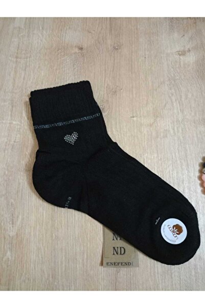 ENEFENDİ 2 чифта дамски чорапи с форма на сърце, ароматизирани, с аромат на ликорис, без шевове, с къси крачоли, от памук, в черно и кафе цвят, размер 36-40