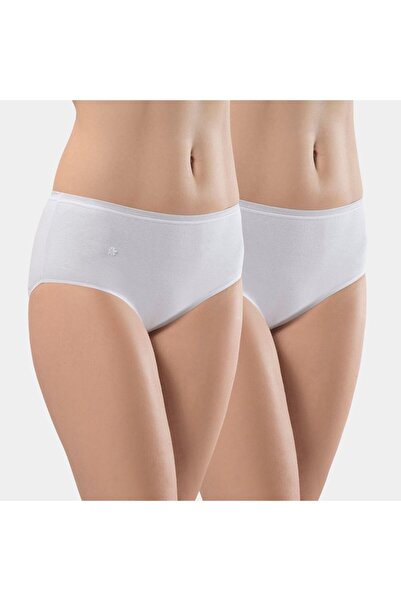 TÜREN Chiloți de bikini din bumbac, fără cusături, din 2 piese, pentru femei 234/alb