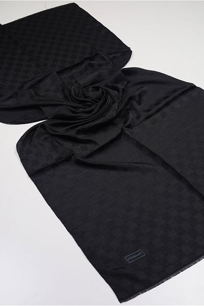 PİRAMİT Pyramid Monogram Floss Shawl - Pattern-03 - Black