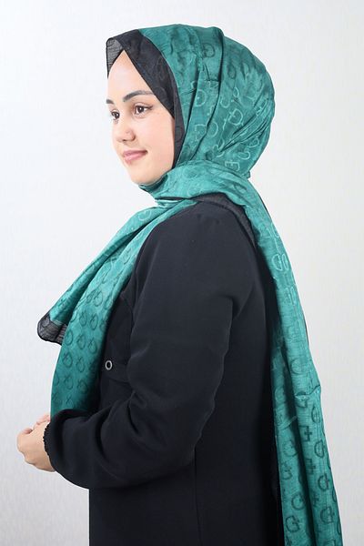Bonjela Şal cu monogramă cu dungi cu model - Model-01 - Culoare-22