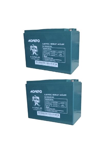 monero 12V-45 AMPER (80AMPER EBATLARINDA) 2'li PAKET DAR E-BIKE AKÜ EBATLAR: 223x121x174mm
