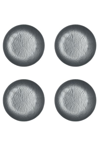 Külsan Melamine Dinner Plate Set 26 Cm 4 Pieces GRAY Color
