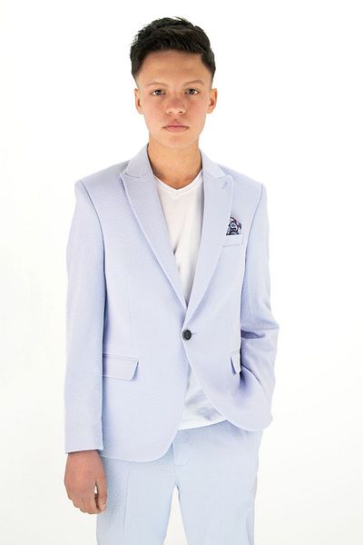 SIRRI Boy's Sports Suit – Seersucker Jacket, Pants and T-Shirt Combination