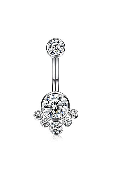 Janset F136 Titanium Zircon Stone Navel Piercing - Titanium Navel Piercing