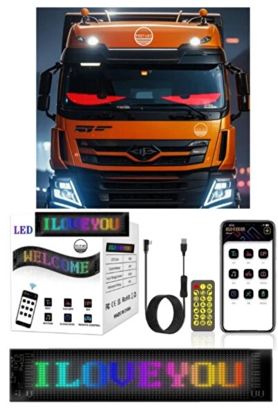 AHMET OTOMOTİV LED MATRIX PANEL CAMA YAPIŞAN TELEFON KONTOLLÜ UZAKTAN KUMANDA...