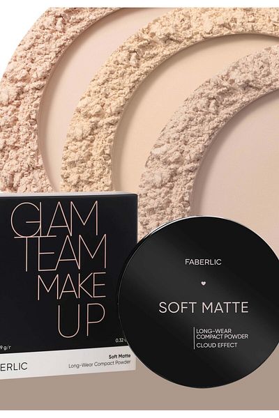 Faberlic Long Lasting Compact Powder - Soft Matte and Ivory Tone