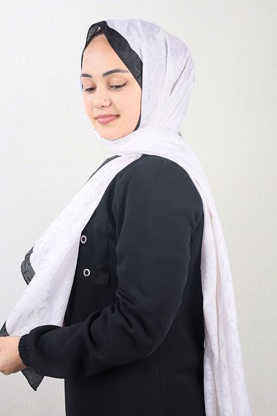 Bonjela Şal cu monogramă cu dungi cu model - Model-01 - Culoare-16