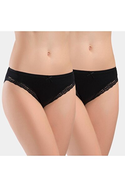TÜREN Bikini material elastic cu volane pentru femei (pachet de 2) 238/negru