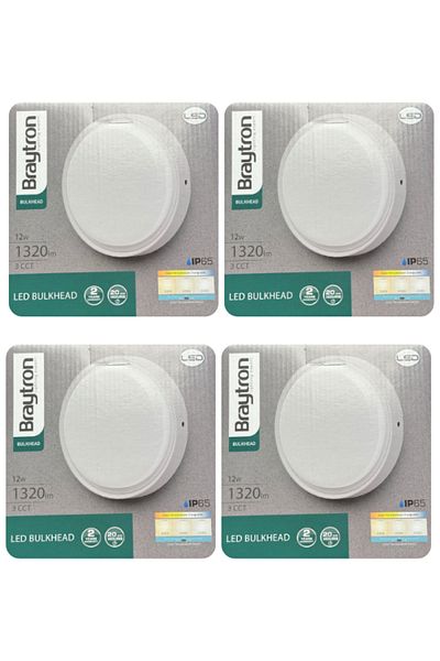 Braytron (4 Pieces) 12W White Noise-Segment Led Luminaire Daylight and Yellow Adjustment
