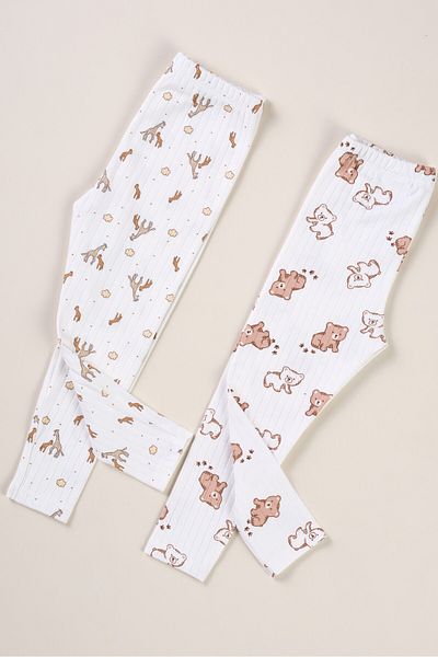 Bondberro Set of 2 Camisole Baby and Kids Leggings 0-4 Years 100% Cotton