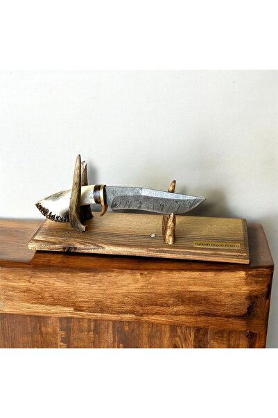 böhler El Yapımı Üst Düzey Damascus Şam Çeliği Bowie Bıçak - Kartal Gravürlü