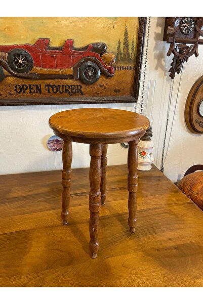 ANTİKA AYAL Torna işcilikli masif tabure