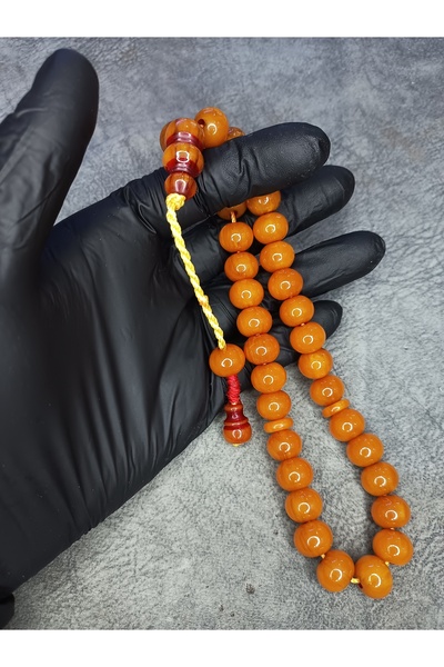 Mos Tespih Mărgele de rugăciune de chihlimbar cu sertizare de gamă superioară...