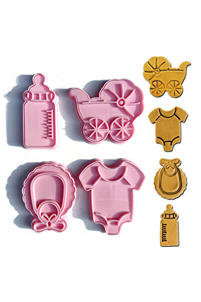 MARESSHİA 4'Lü Baby shower Kurabiye Kalıbı Bebek temalı kalıp