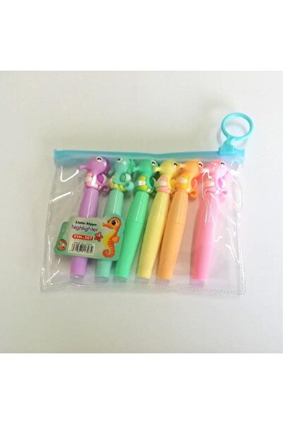 Linea Kilitli Poşet Denizatı Başlıklı Mini Fosforlu Kalem 6 lı (XYH-307)