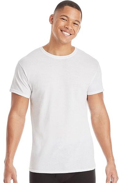 HANES تي شيرت رجالي برقبة دائرية من Hanes 2135 - 3 قطع - أبيض