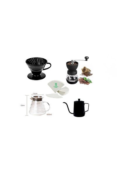 Grossberg Coffee V60 Dripper 3. Generation Filter Coffee Brewing Set