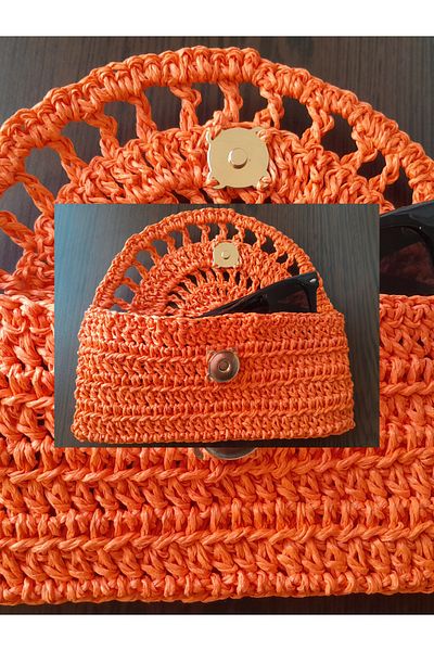 H R STORE H&R Store Glasses Case Hand Knitted Glasses Case Paper Rope Knitting