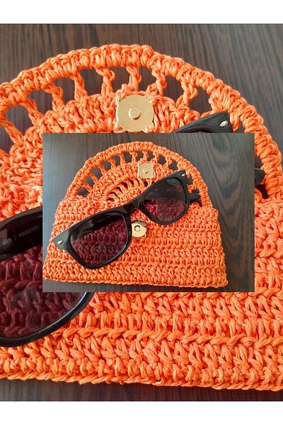 H R STORE H&R Store Glasses Case Hand Knitted Glasses Case Paper Rope Knitting