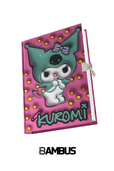Bambus Home Αναμνηστικό ημερολόγιο με χαρακτήρα Kuromi με κλειδωμένο σειρά Star Kuromi