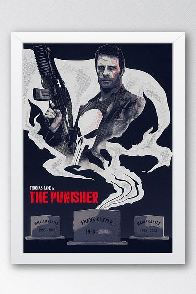 Saturn The Punisher Thomas Jane Pictură înrămată - Poster de desene animate Marvel