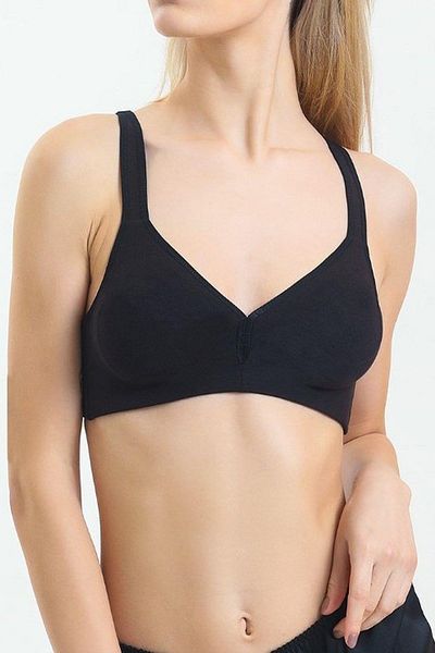 Magic Form 4722 Women's Underwire Free Cotton Sports Bra-Black