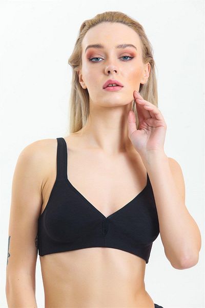 Magic Form 4722 Women's Underwire Free Cotton Sports Bra-Black