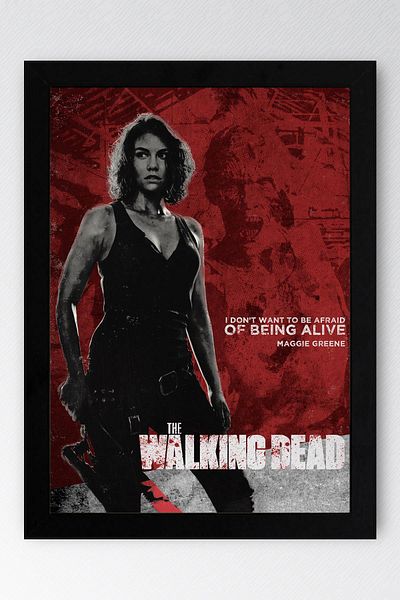 Saturn The Walking Dead Maggie Framed Painting - Tv Series Poster Painting