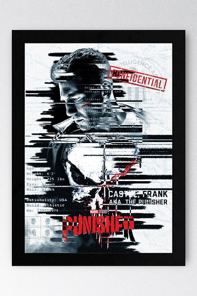 Saturn Tabloul cu rame The Punisher - Poster de desene animate Marvel