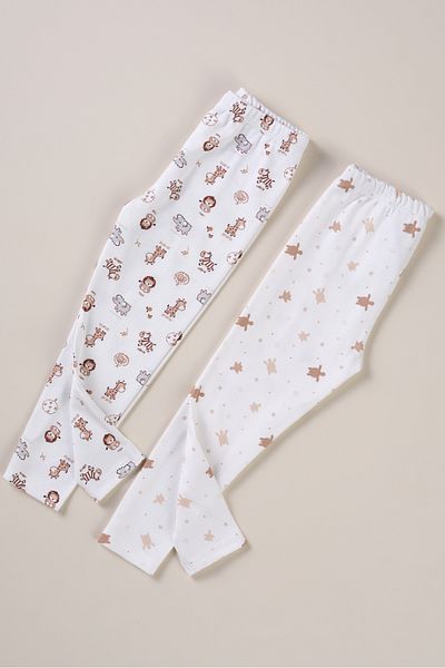 Bondberro Set of 2 Interlock Combed Cotton Baby and Child Tights 0-4 Years 100% Cotton