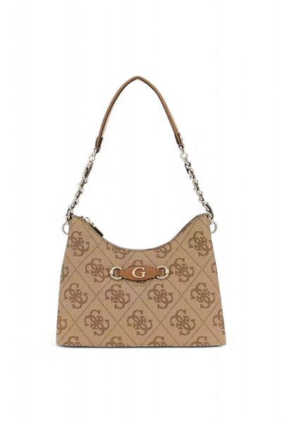 Guess Izzy Top Zip Shoulder Bag Women Brown Shoulder Bag Hwos8654010-Ltl
