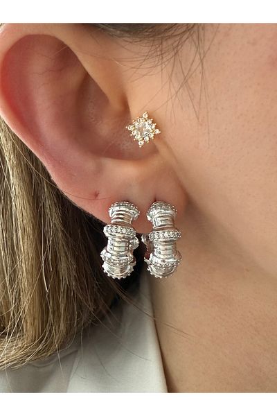 Pinery Jewels Vip Series - Women's Mini Size Knuckle Stone Earrings Pair