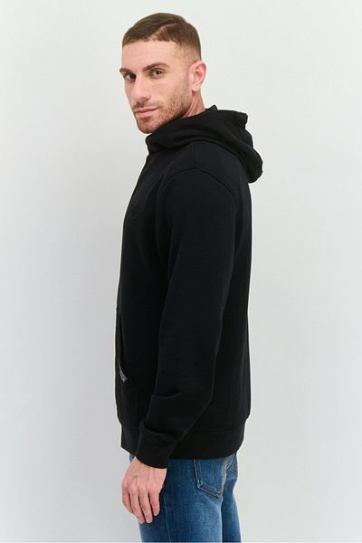 Crosshatch Men Brand Logo Long Sleeves Full Zip Hoodie, Black