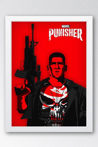 Saturn Tabloul cu rame The Punisher - Poster de desene animate Marvel