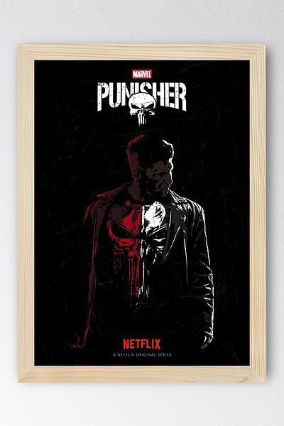 Saturn Tabloul cu rame The Punisher - Poster de desene animate Marvel