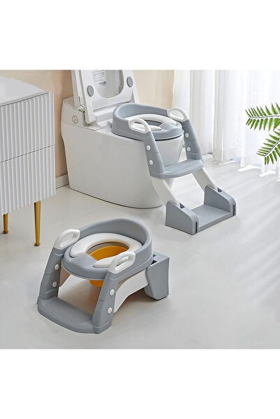 Genel Markalar Kaymaz Merdivenli 3'ü 1 Arada Katlanabilir Tuvalet Eğitimi Kol...