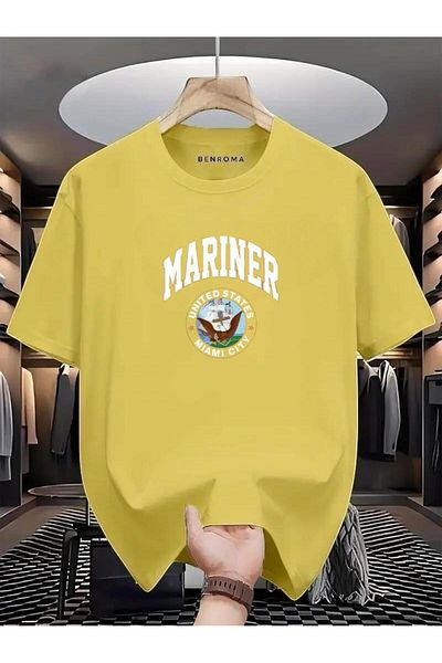 BENROMA 1 προϊόν για αγορές 6 και άνω Δώρο Mariner United States Miami City Printed Oversize T-shirt