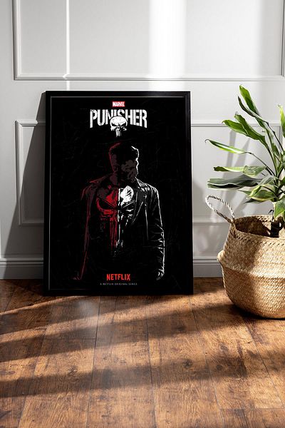 Saturn The Punisher Framed Painting - Marvel Tv Poster Painting
